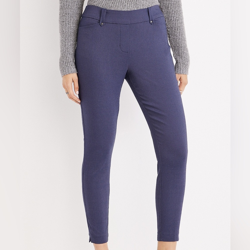 Maurices Pull On Bengaline Skinny Ankle Pant Dark Blue Size Medium